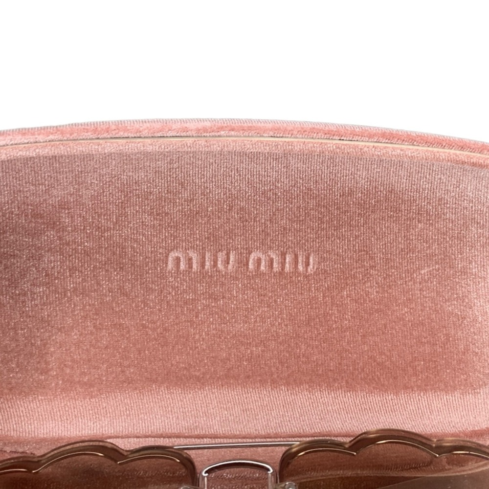 Miu Miu MU 56US Heart Sunglasses Brown Gradient Gold Scalloped Rimless Italy NEW - Picture 7 of 9
